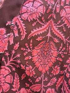 Kimono med frans - Vintage, återvunnet Sarisilke