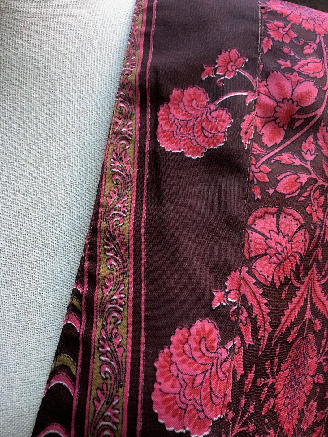 Kimono med frans - Vintage, återvunnet Sarisilke
